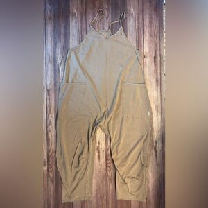 Free People Movement NWOT Mocha Size L Onesie Jumper Scoop Neck Patch Pockets
